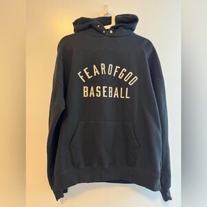 Essentials Fear of God Black Baseball Hoodie